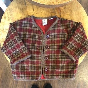 Vintage GAP toddler button-up plaid sweater jacket